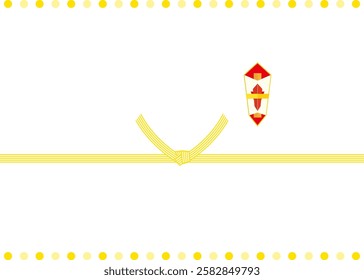 Vector illustration of mizuhiki. Noshi.　Gift wrapping paper background illustration.