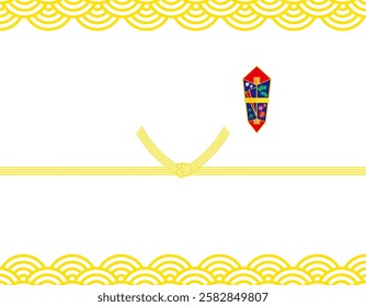Vector illustration of mizuhiki. Noshi.　Gift wrapping paper background illustration.