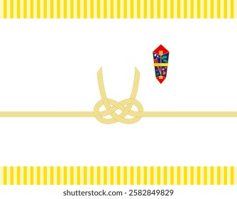 Vector illustration of mizuhiki. Noshi.　Gift wrapping paper background illustration.