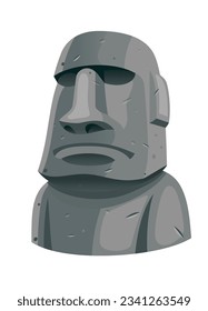 Vector Illustration of Moai Statues on Easter Island