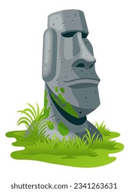 Ilustración vectorial de las estatuas de Moai en Isla de Pascua