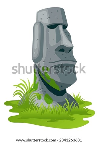 Vector Illustration of Moai Statues on Easter Island
