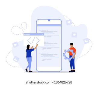 App Development Vector Illustration Concept Suitable Stock Vector