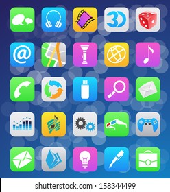 vector illustration of mobile app icons