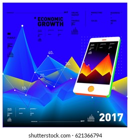 Vector illustration Mobile apps Digital Marketing. Smart phone and Apps Poster. 3d and Dynamic design illustration. Design Templates for Internet Business.