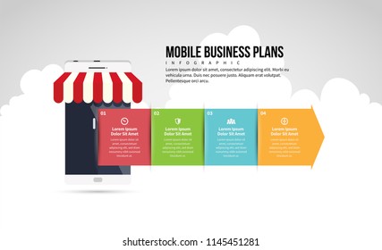 Vector illustration of Mobile Business Plans Infographic design element.