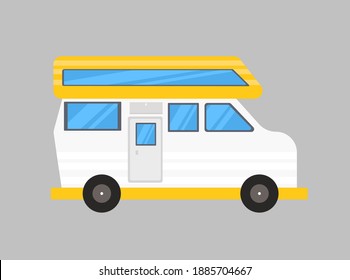 vector illustration of a mobile home in the flat cartoon style.a car to live in, a mobile home