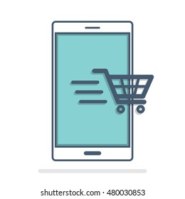 Vector illustration of mobile marketing idea concept.