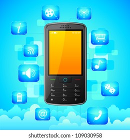 vector illustration of Mobile Phone Application