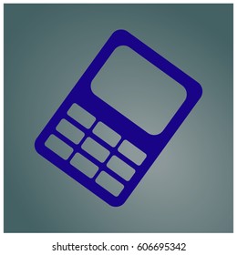 Vector illustration of Mobile Phone high quality icon in violet color 

