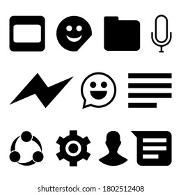 
Vector illustration of mobile phone icon set in black color