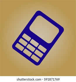 Ilustración vectorial del icono del teléfono móvil en azul
