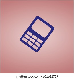 Vector illustration of Mobile Phone vector icon in Blue
