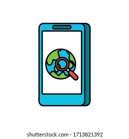 vector illustration mobile phone internet flat design icon