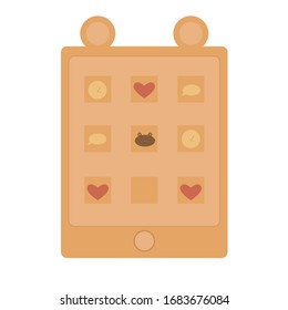  Vektorillustration. Mobiltelefon, Nachrichten.