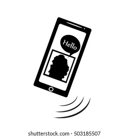 Vector illustration mobile phone on a white background.