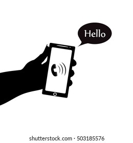 Vector illustration mobile phone on a white background.