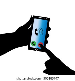 Vector illustration mobile phone on a white background.