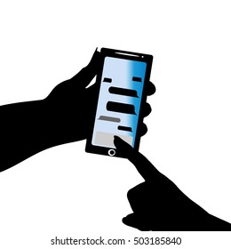 Vector illustration mobile phone on a white background.