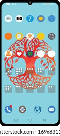 Ilustración vectorial de un teléfono móvil. Vector Smartphone
