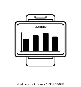 ilustración vectorial icono de diseño plano estadístico de la empresa de teléfonos móviles