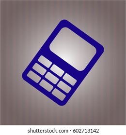 Vektorgrafik des Mobiltelefonsymbol-Symbols auf Blau.
