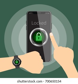 Vector illustration of mobile security 