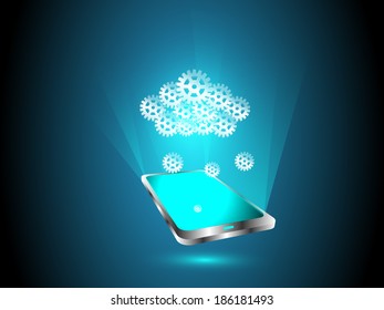 Vector illustration of Mobile technology trends and this also can be used for Cloud computing technology symbol