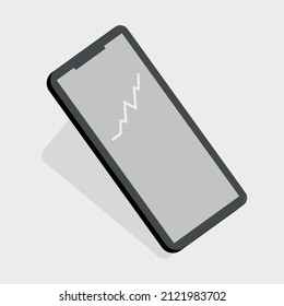 vector illustration of mobile trading. smartphone application for trading. forex control chart using handphone. simple trade trend.