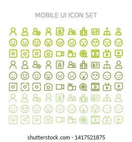 Vector Illustration Of Mobile-ui Icons For Mobile, Interface, Mobile Site, Mobile Icon, Line Icon, Flat Icon, My Page, Profile, Personal Information, Add, Address Book, Index, Search, Group.