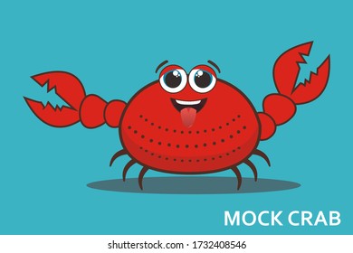 Vector illustration of mock red crab with claws