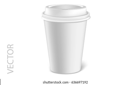 Vector illustration of a mockup cardboard cup of coffee or tea to takeaway