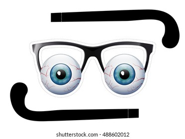 Vector illustration mock-up of eye glasses for halloween party. Cut out