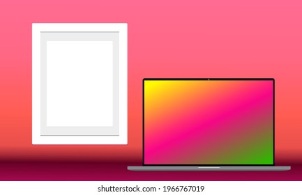 vector illustration mockup frame for fptp, pictures, designs, design products