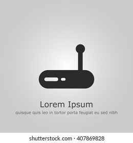 Vector illustration of Modem sign icon on grey background.