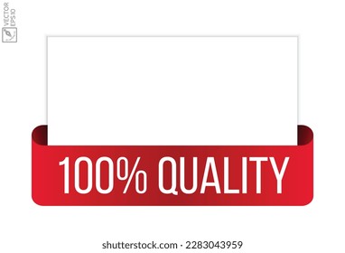 Vector illustration modern 100% quality banner, Isolated web element.