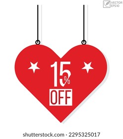 Vektorgrafik modern 15% Rabatt auf Banner, isoliertes Web-Element.