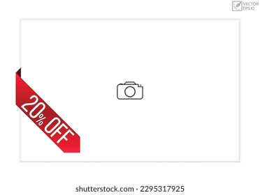 Vector illustration modern 20% off banner, Isolated web element.