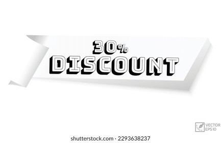 Vektorgrafik moderne 30% Rabatt-Banner, isoliertes Web-Element.