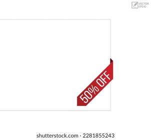 Vector illustration modern 50% off banner, Isolated web element.