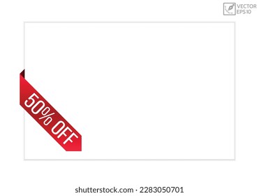 Vector illustration modern 50% off banner, Isolated web element.