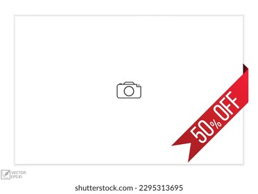 Vector illustration modern 50 Percentage off banner, Isolated web element.