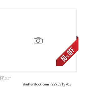 Vector illustration modern 50 Percentage off banner, Isolated web element.