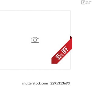 Vector illustration modern 55% off banner, Isolated web element.