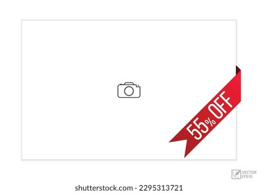 Vector illustration modern 55% off banner, Isolated web element.
