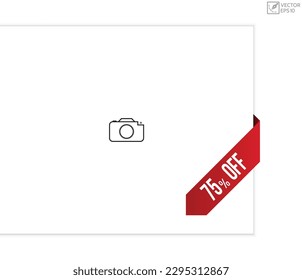 Vector illustration modern 75% off banner, Isolated web element.