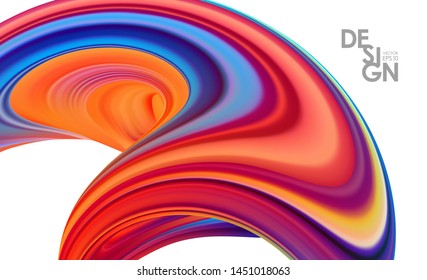 Vector illustration: Modern Abstract 3d background with  colorful flow liquid shape. Trendy design