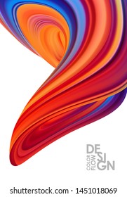 Vector illustration: Modern Abstract 3d poster background with  colorful flow liquid shape. Trendy design