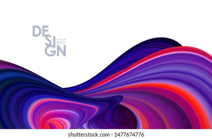Vector illustration: Modern Abstract 3d background with colorful flow liquid shape. Trendy design.