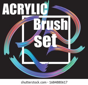 Vector illustration: Modern abstract background with 3d twisted colorful flow liquid shape. Acrylic paint design. Rainbow brush stroke. Banner, poster, postcard design element. Isolated vector